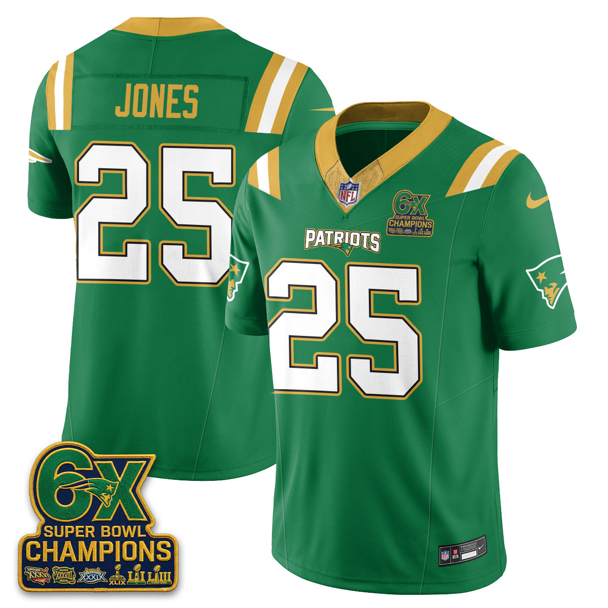 New England Patriots Irish Edition Vapor Jersey - Stitched