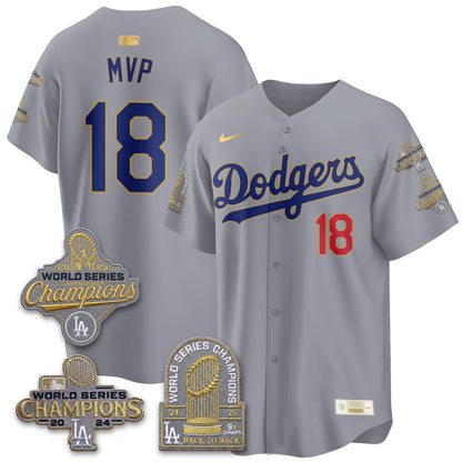 LAD Gold Collection Stadium Vapor Limited Jersey - Back to Back 9x Champs - All Stitched