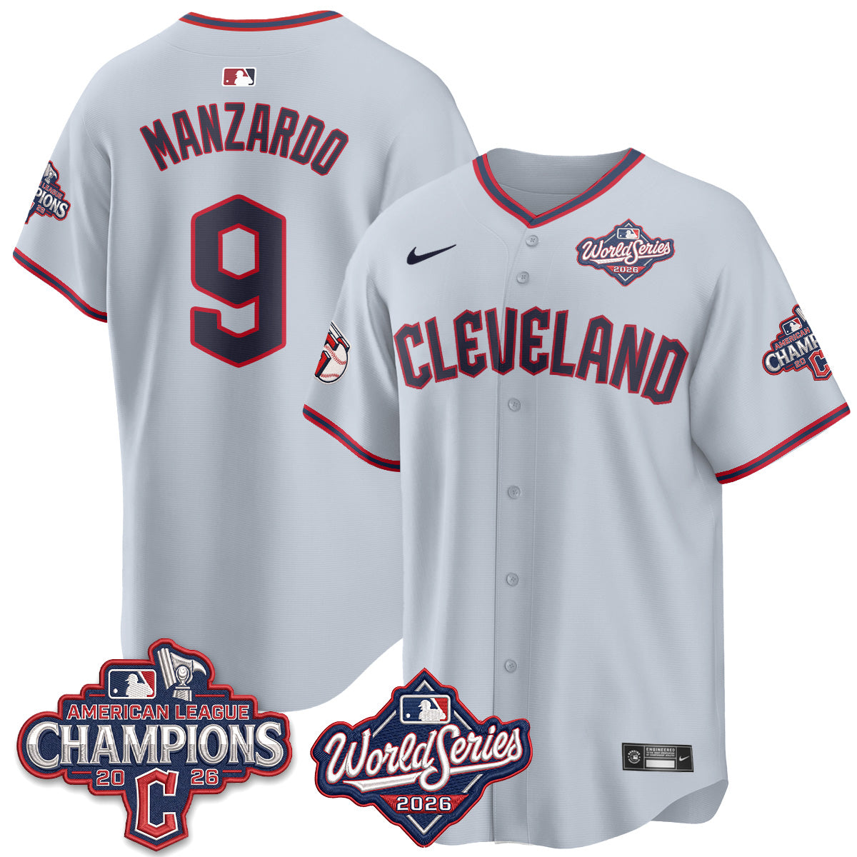 CLE 2026 AL Champions Vapor Jersey - Stitched