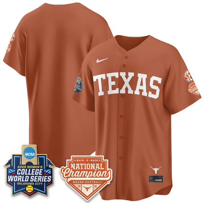 Texas Longhorns Softball 2026 World Series (WCWS) Vapor Premier Limited Jersey - B2B Champs - All Stitched
