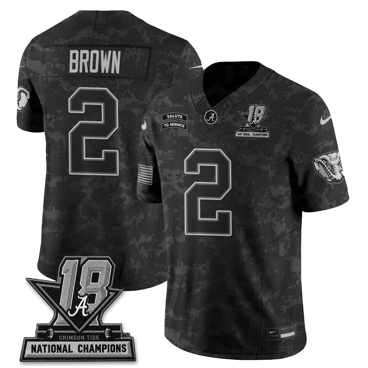 Alabama Crimson Tide 2026 Salute to Service Vapor Jersey - Stitched