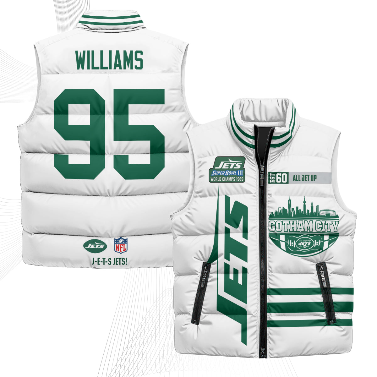 NYJ Gotham City Puffer Vest - Printed