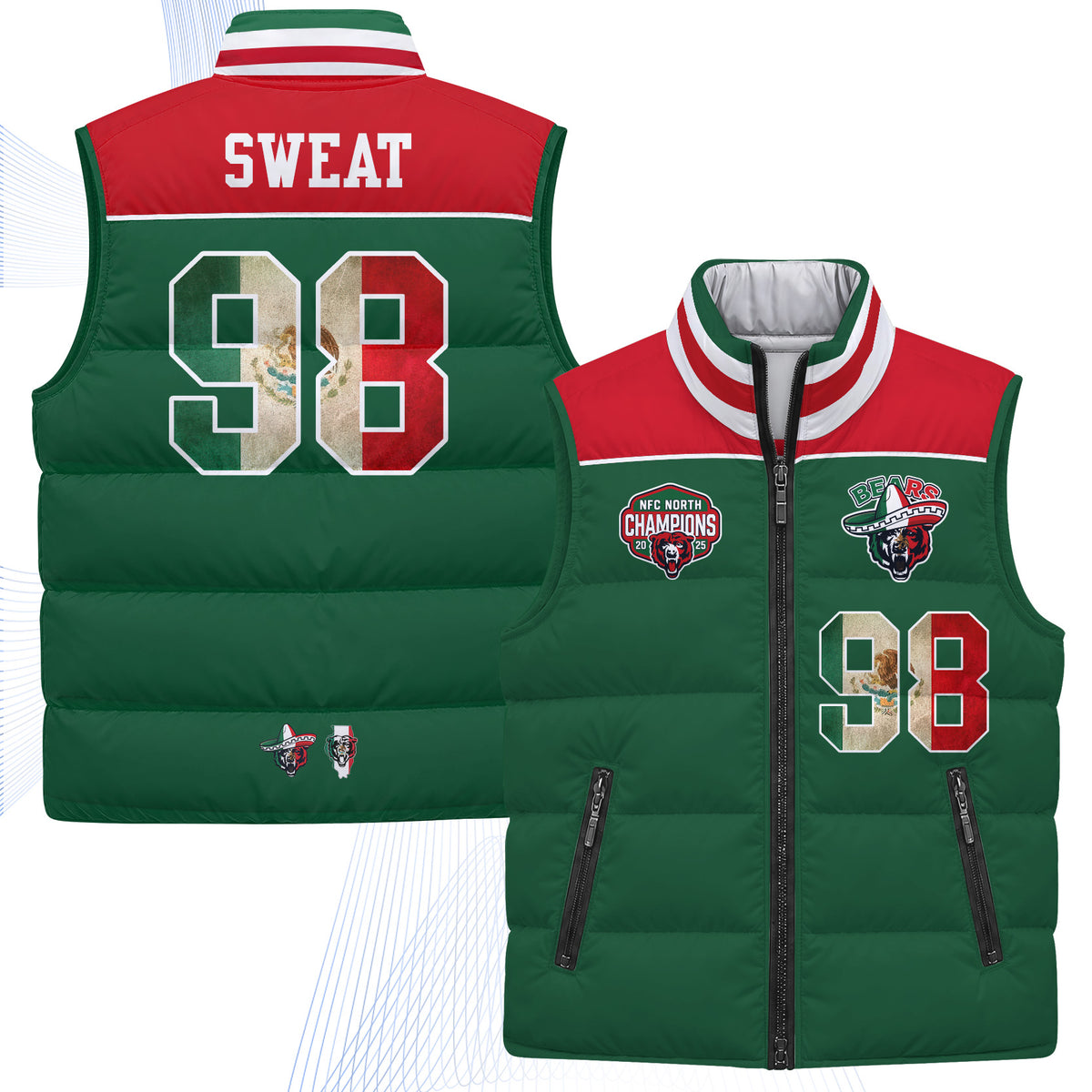 CHI Mexico Style Puffer Vest - Printed V2