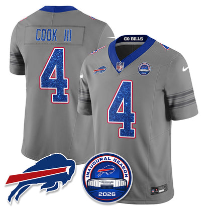 Buffalo Bills Gray Nickel City Glitter Edition Vapor Jersey - Stitched