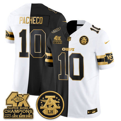 Kansas City Chiefs 4X Champs Gold Edition Vapor Jersey - Stitched