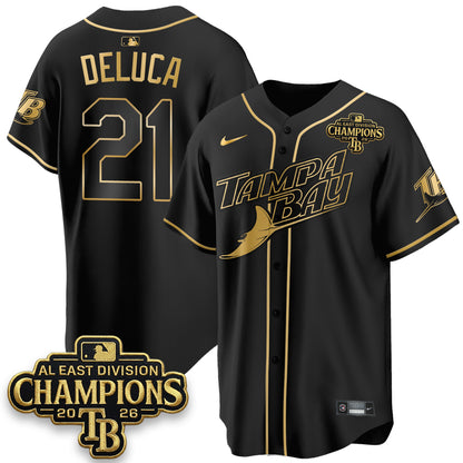 Tampa Bay Rays 2026 AL East Champs Gold Edition Vapor Jersey - Stitched