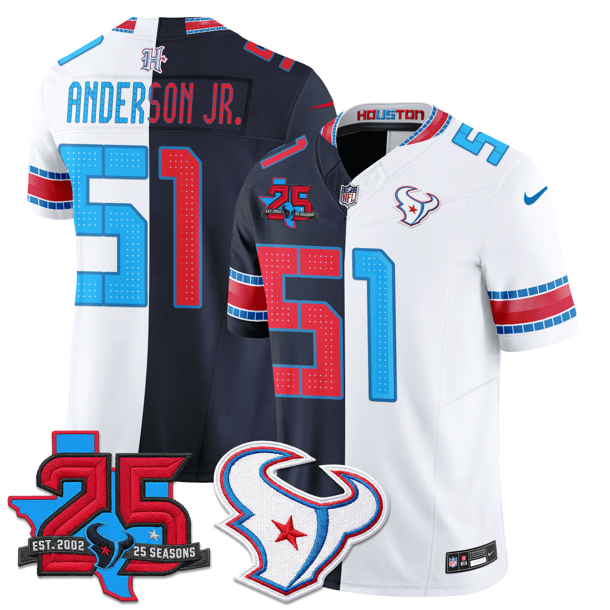 HOU 2026 Rivalries Split Vapor Jersey - Stitched