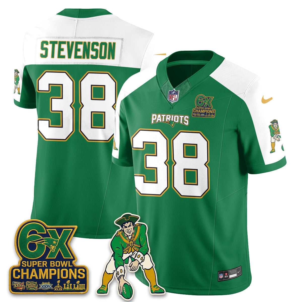 New England Patriots Irish Edition Vapor Jersey - Stitched