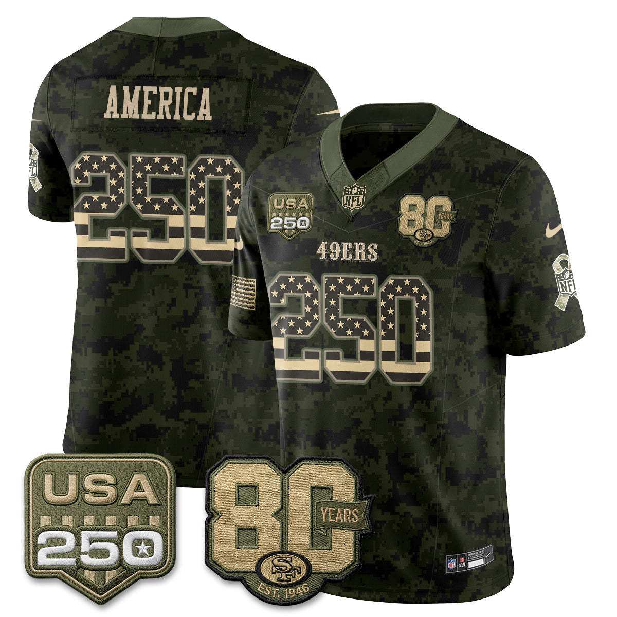 San Francisco 49ers 2026 Salute to Service Edition Vapor Jersey - Stitched