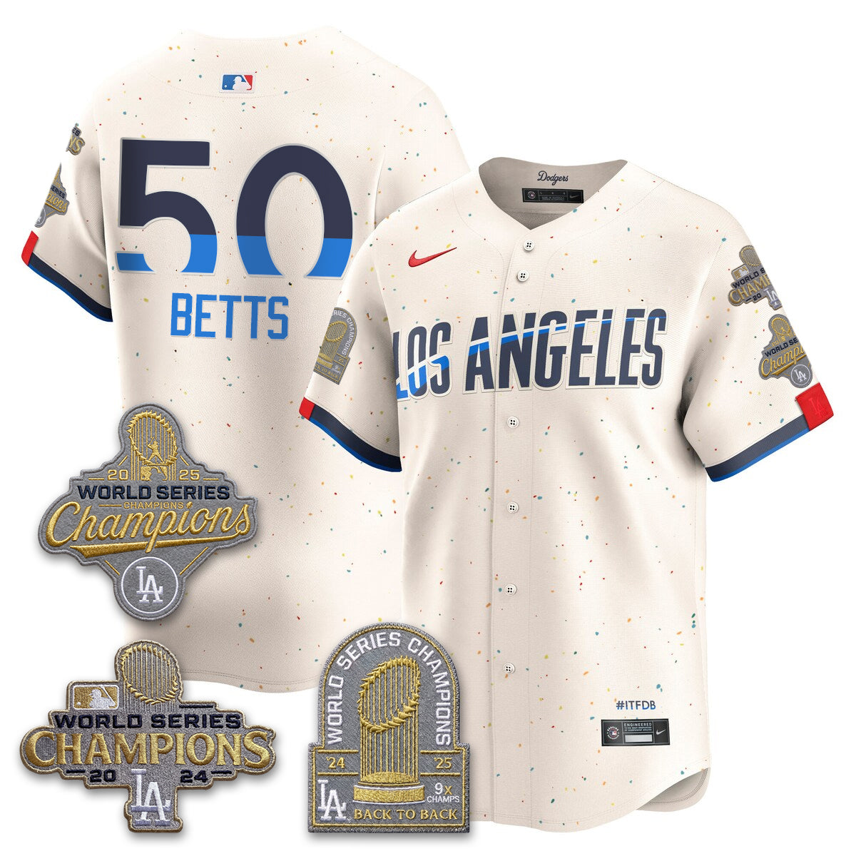 LAD Gold Collection Stadium Vapor Limited Jersey - Back to Back 9x Champs - All Stitched