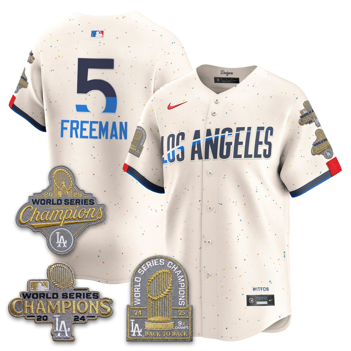 LAD Gold Collection Stadium Vapor Limited Jersey - Back to Back 9x Champs - All Stitched