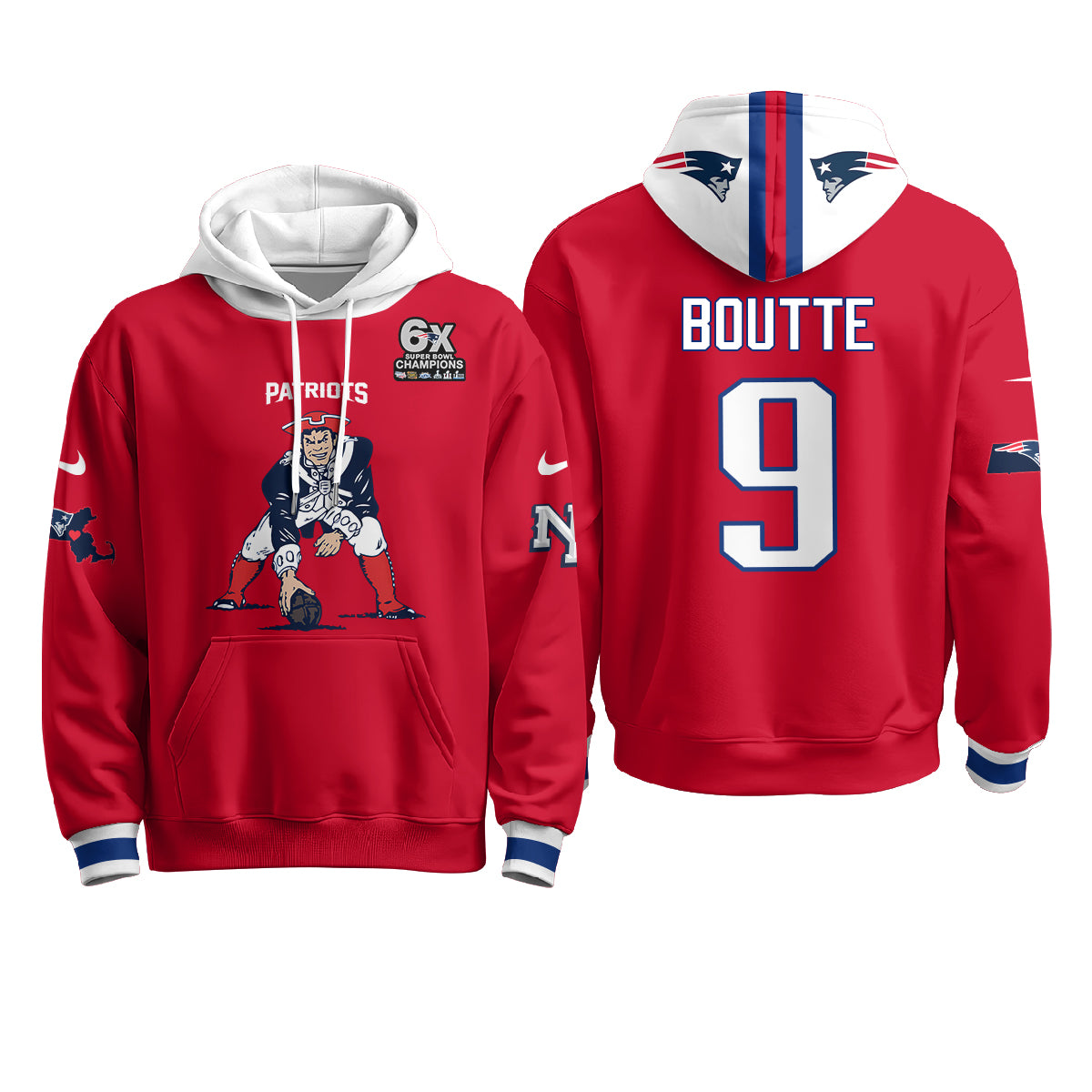 New England Patriots Minuteman Edition Hoodie - Stitched