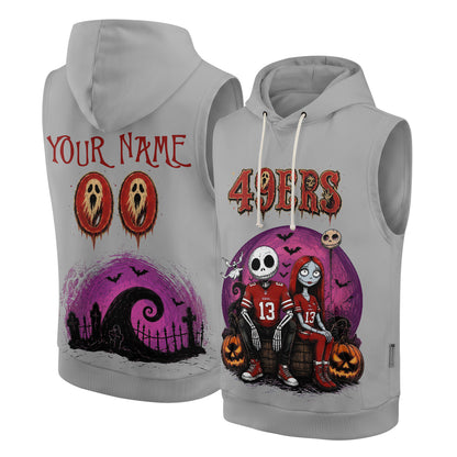 SF x Skeleton Gentleman & Rag Doll Bride Edition Custom Sleeveless Hoodie Tank Top - Printed