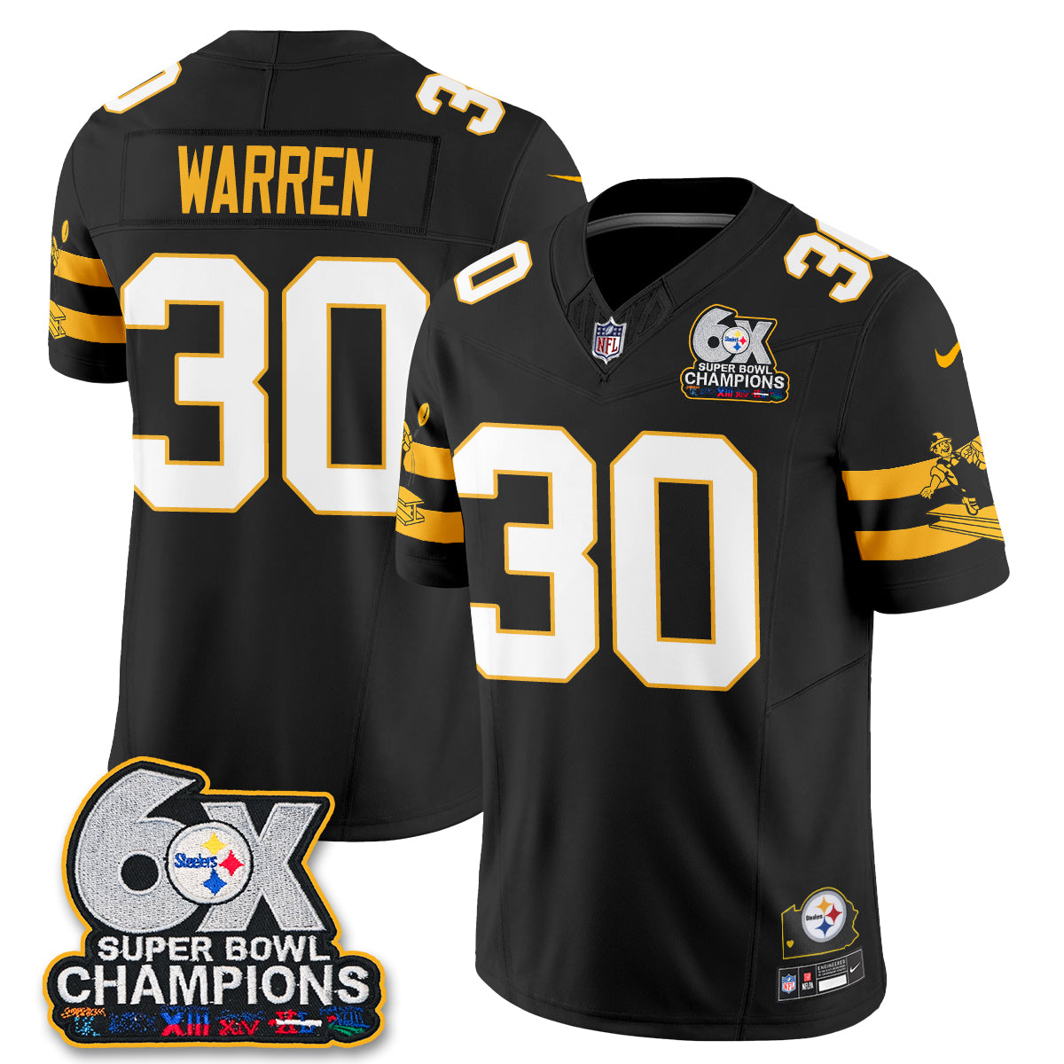 PIT 6X Champs Throwback V2 Vapor Jersey - Stitched