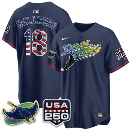 Tampa Bay Rays Independence Day USA 2026 City Connect Vapor Jersey - Stitched