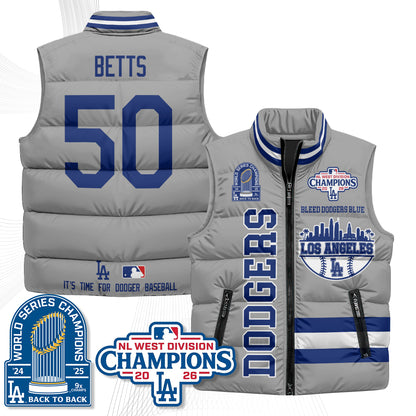 LAD "Bleed Blue" Puffer Vest - Printed
