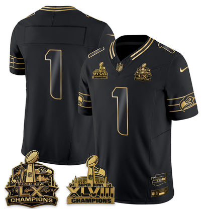 SEA S.Bowl Champions Patch Vapor Jersey - Stitched