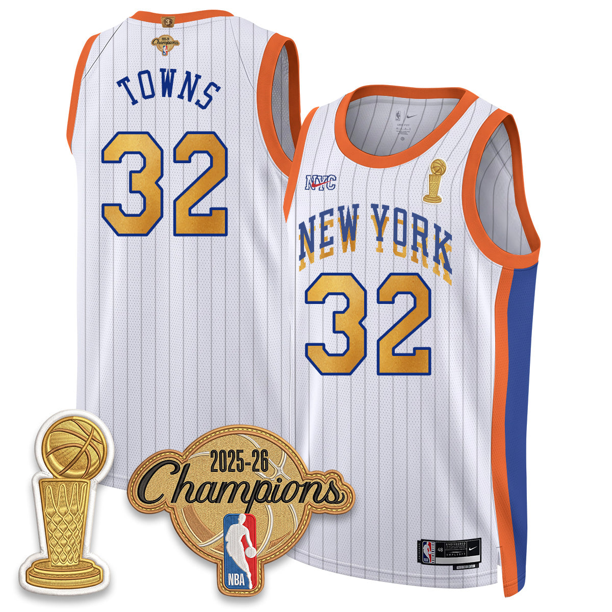 New York Knicks Champions Night Vapor Jersey - Stitched