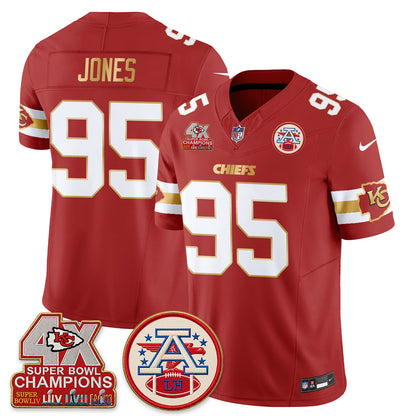 Kansas City Chiefs 4X Champs Gold Edition Vapor Jersey - Stitched