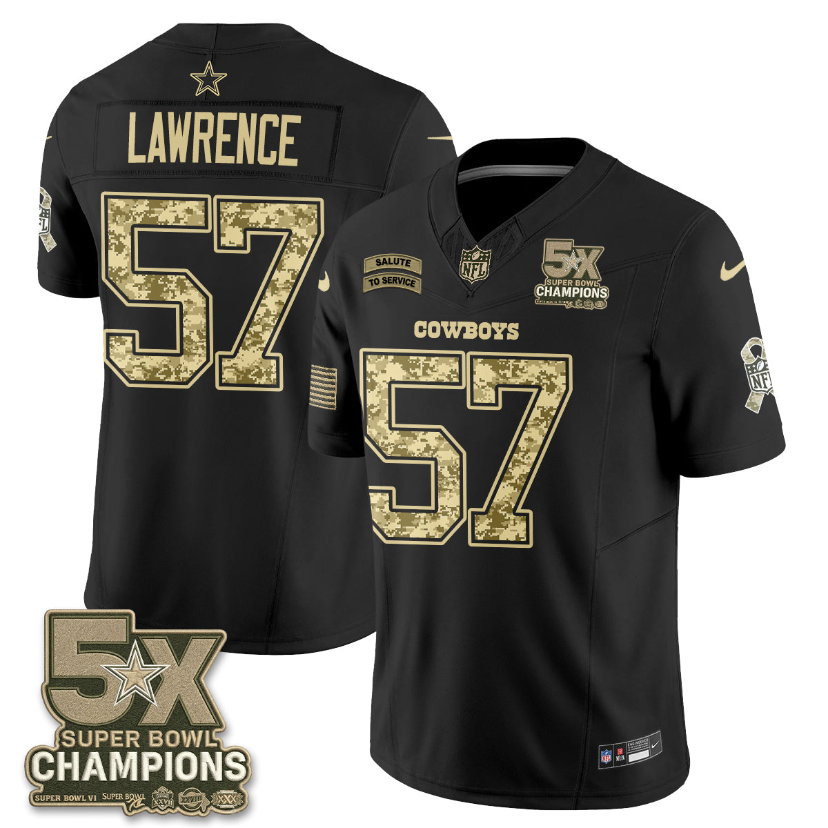 Dallas Cowboys 2026 Salute to Service V3 Vapor Jersey - Stitched