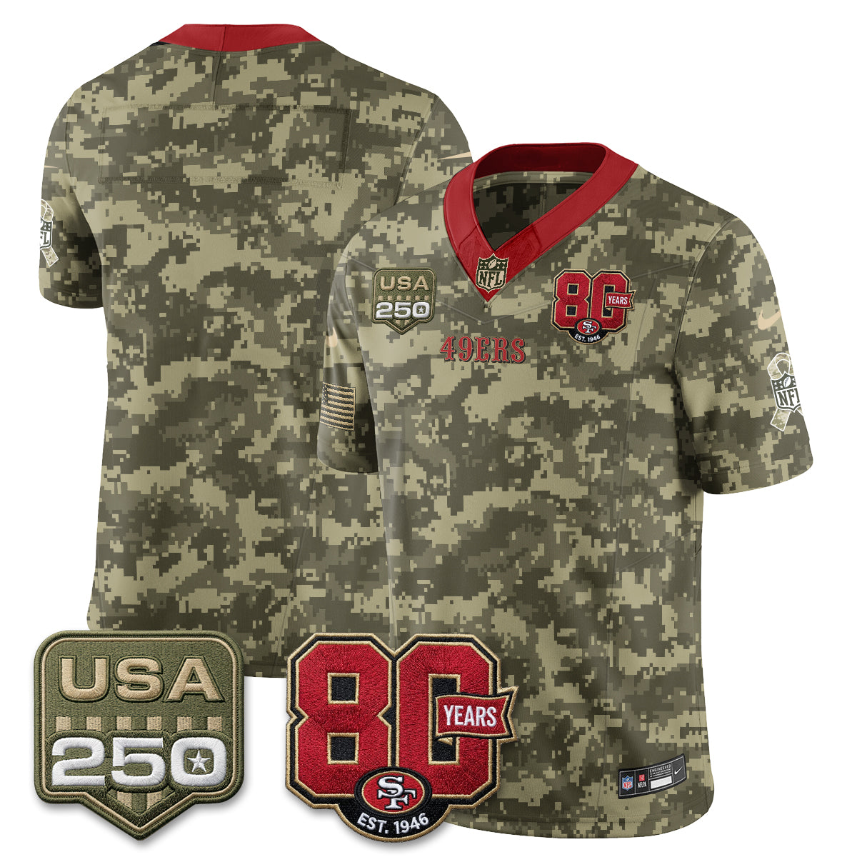 San Francisco 49ers 2026 Salute to Service Edition Vapor Jersey - Stitched