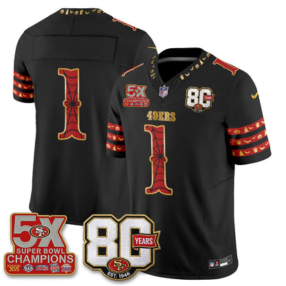 San Francisco 49ers Spooky Edition Vapor Jersey - Stitched