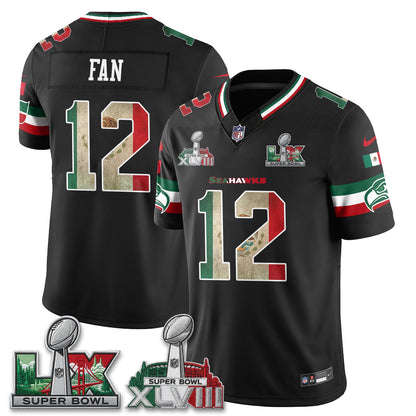 Seattle Seahawks Mexico Edition Vapor Jersey V1- Stitch