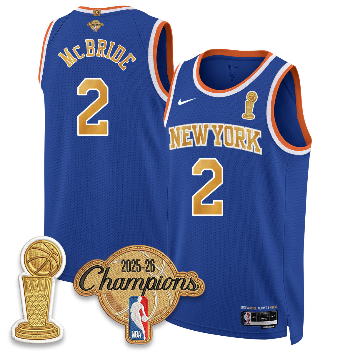 New York Knicks Champions Night Vapor Jersey - Stitched