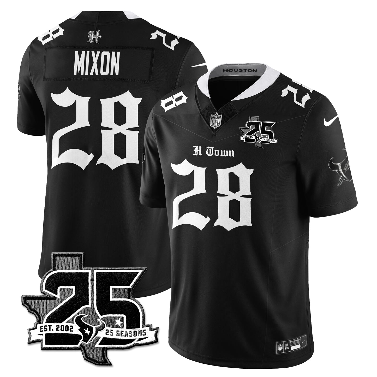 HOU 25th Seasons in 2026 Gothic Vapor Gold Edition Limited Jersey - All Stitched