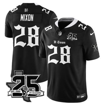 HOU 25th Seasons in 2026 Gothic Vapor Gold Edition Limited Jersey - All Stitched