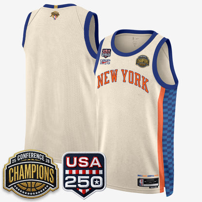 New York Knicks 2026 NBA Eastern Conference Champions City Edition Jersey V2- Stitched