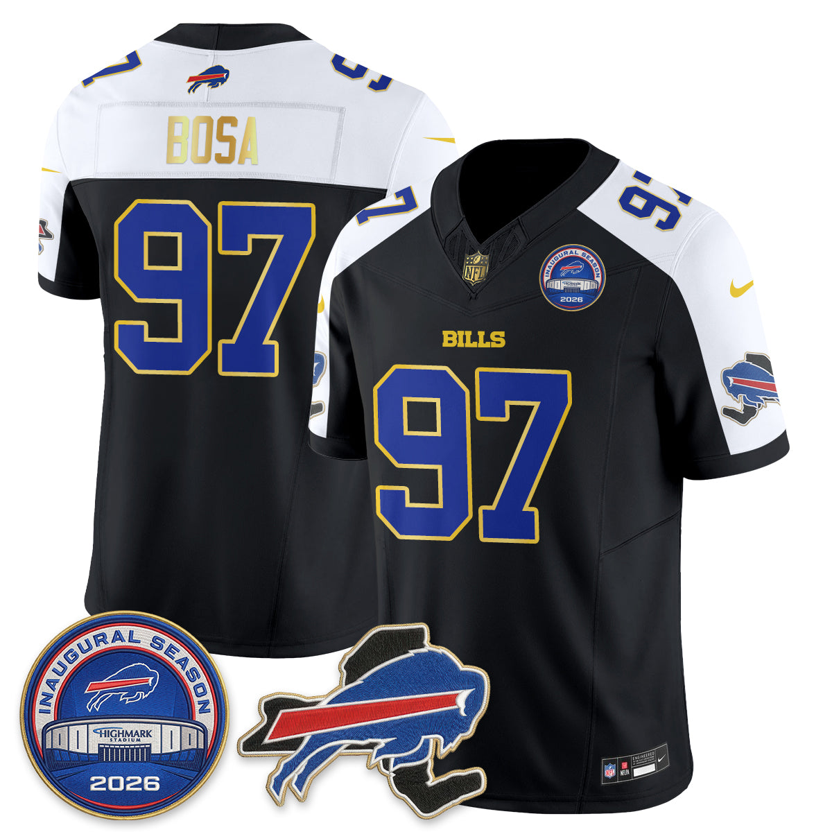 BUF 2026 Gold Trim Edition Vapor Jersey - Stitched