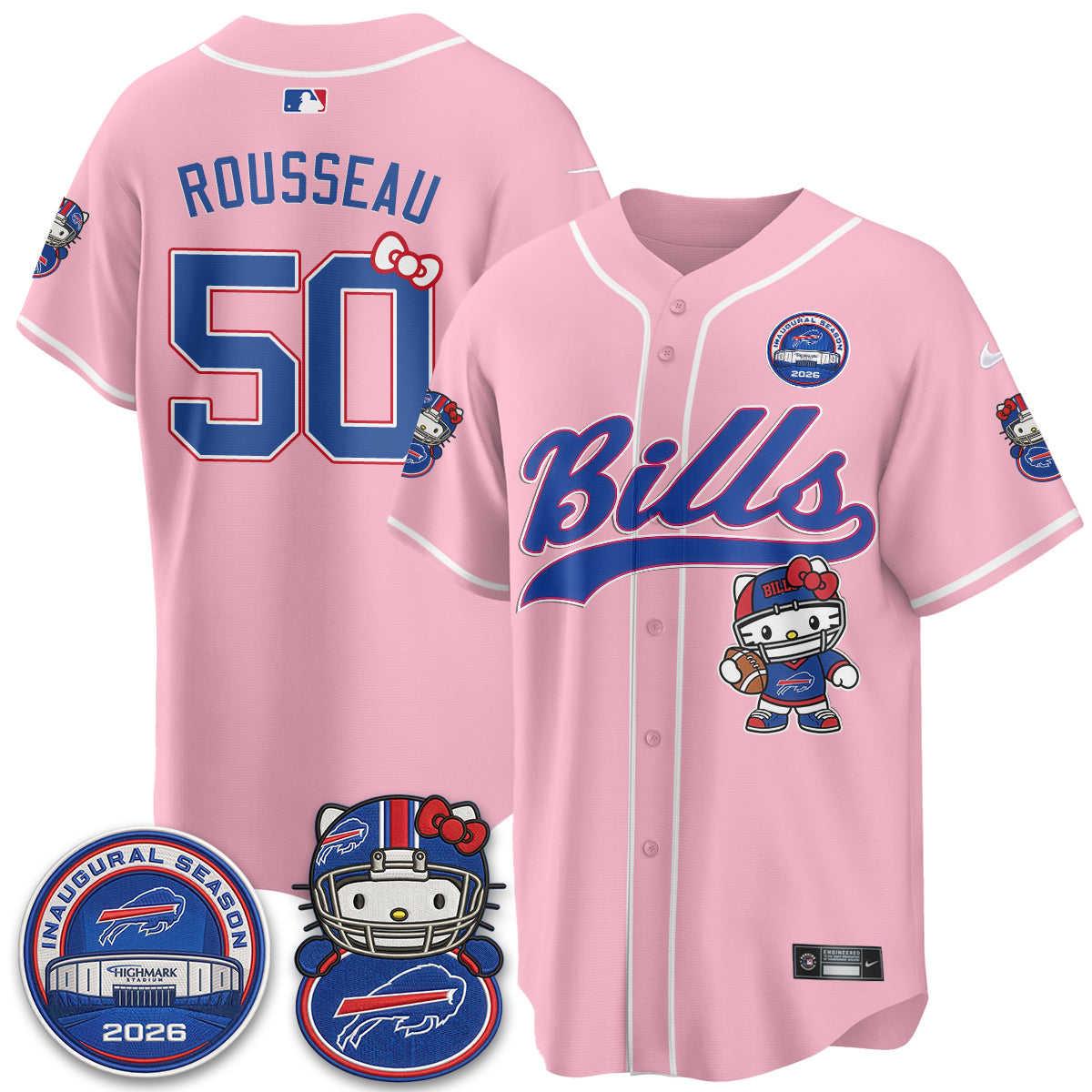 BUF x Meow  Vapor Baseball Jersey - Stitched