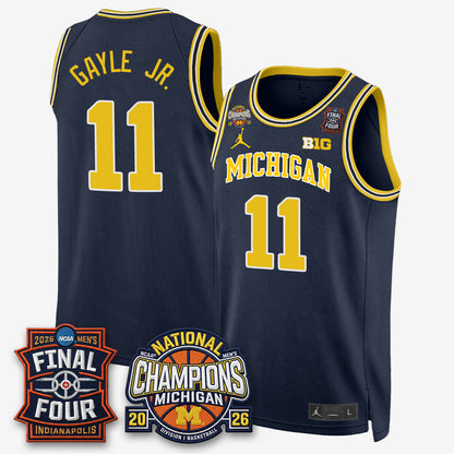 MICH Men's Basketball National Champions Big Text Limited Vapor Jersey - All Stitched