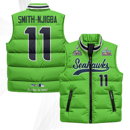 Seattle Seahawks S.Bowl Champs Puffer Vest - Printed