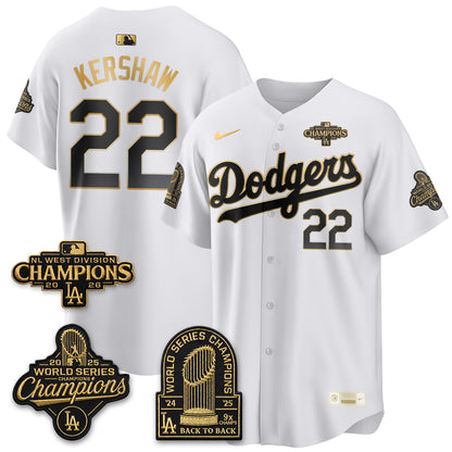 LAD 2026 NL West Champs Gold Vapor Jersey- Stitched