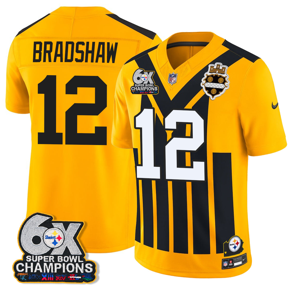 PIT 6X Champs Throwback V2 Vapor Jersey - Stitched