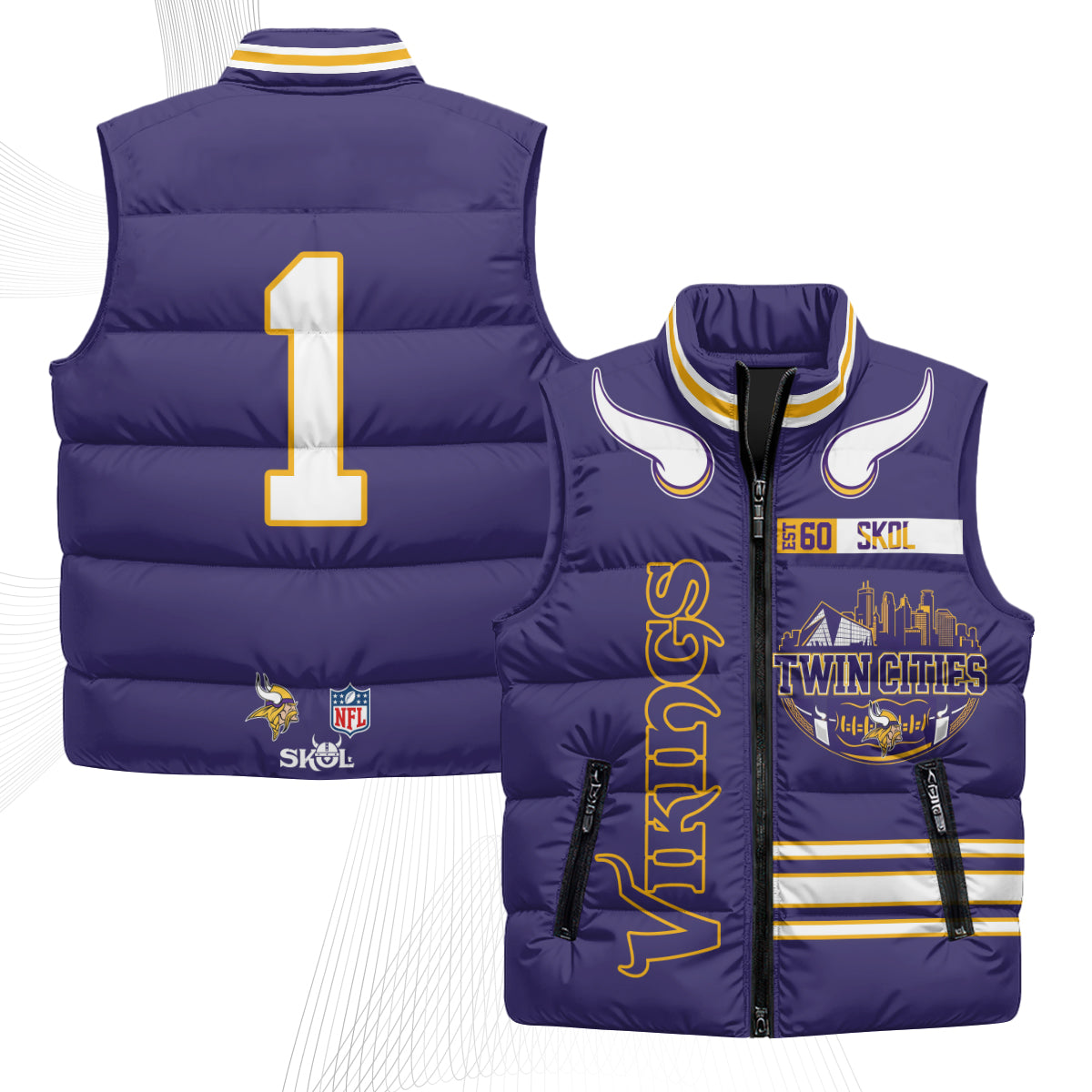 MIN Twin City Puffer Vest - Printed
