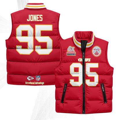 Kansas City Chiefs 4X Champs Gold Edition Puffer Vest - Printed