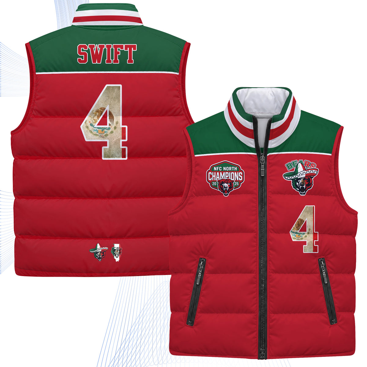 CHI Mexico Style Puffer Vest - Printed V2