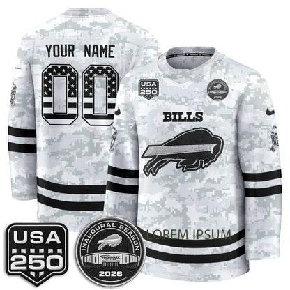 BUF 2026 Salute To Service Edition Custom Hockey Jersey - Printed