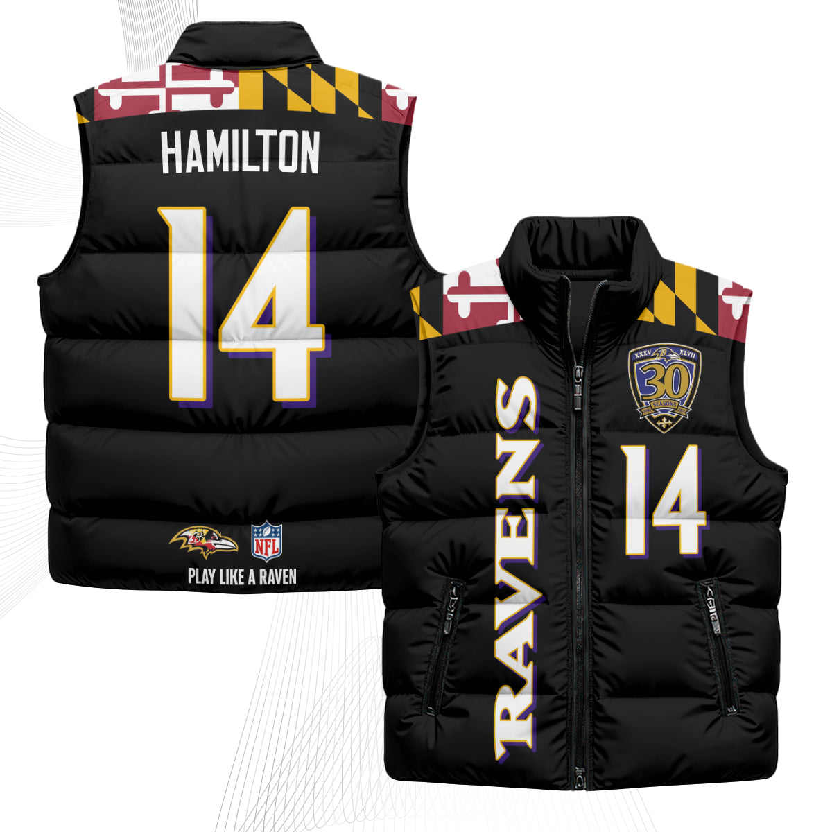 BAL Maryland Puffer Vest - Printed