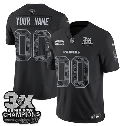 Las Vegas Raiders 2026 Salute to Service V2 Vapor Custom  Jersey - Stitched