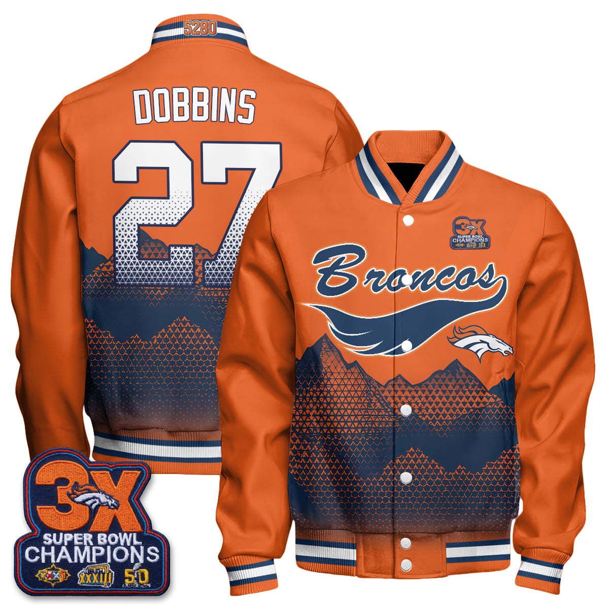 Denver Broncos Fangear Edition Baseball Jacket - Printed