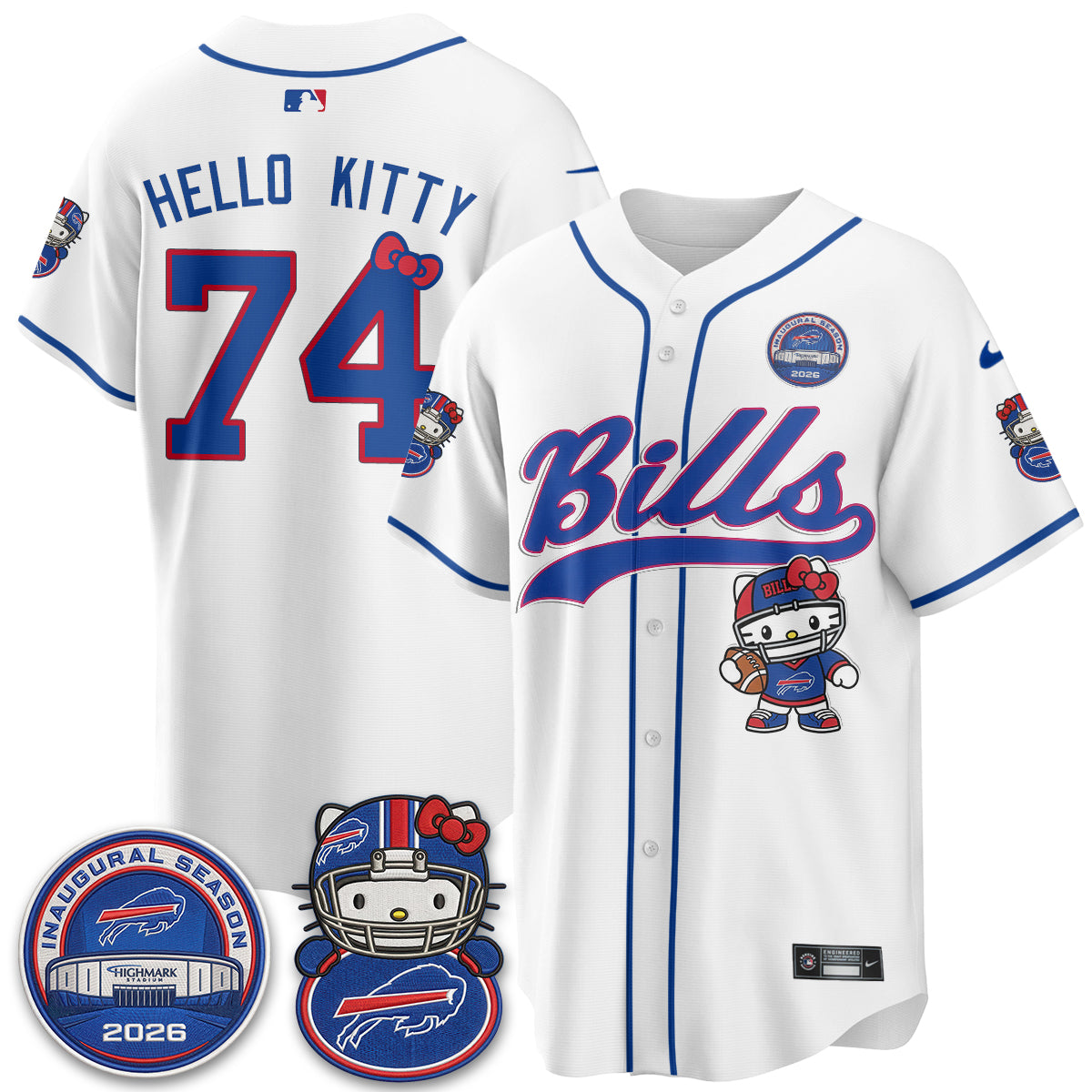 BUF x Meow  Vapor Baseball Jersey - Stitched