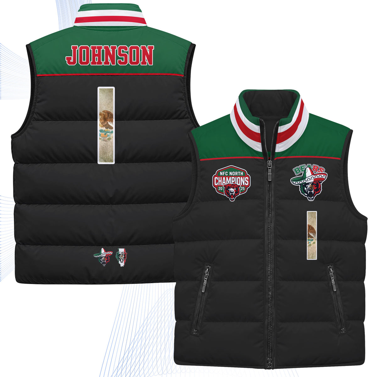 CHI Mexico Style Puffer Vest - Printed V2