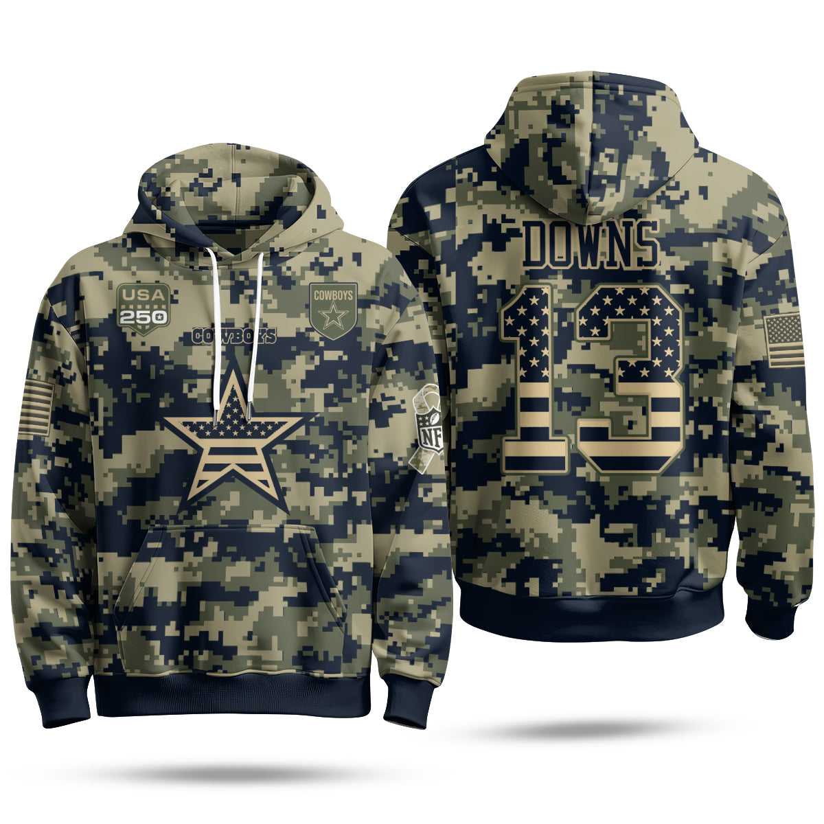 DAL 2026 Salute To Service Edition Pullover Hoodie - Printed