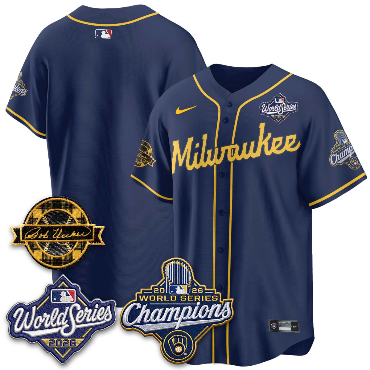 MIL 2026 WS Champions - Bob Uecker Patch Vapor Jersey - Stitched
