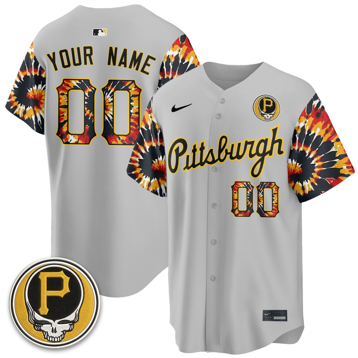 Pittsburgh Pirates x Grateful Dead Vapor Limited Custom Jersey - Stitched