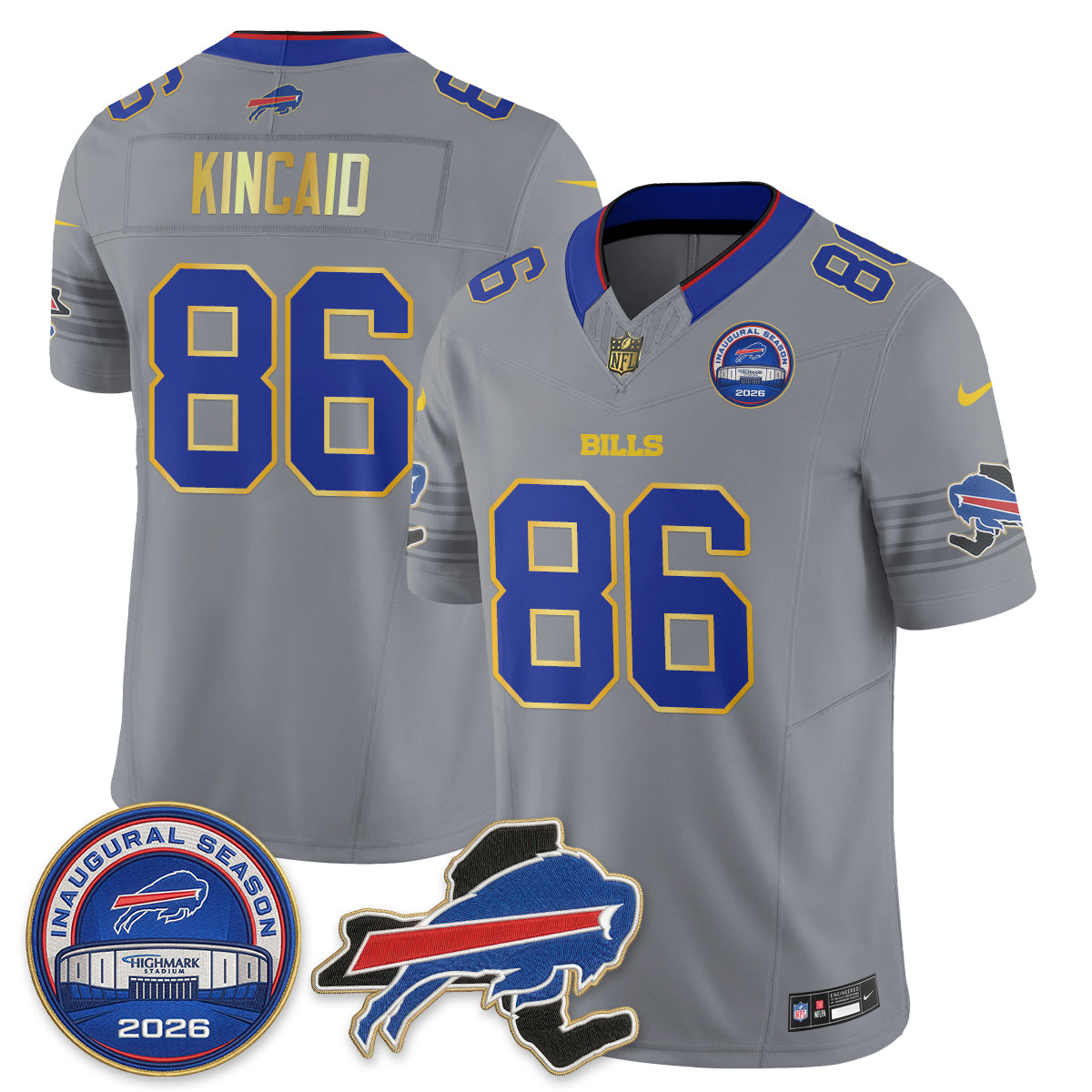 BUF 2026 Gold Trim Edition Vapor Jersey - Stitched